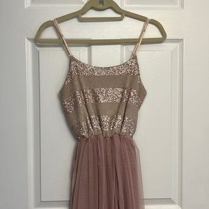 Blush tulle and sequin dress, small